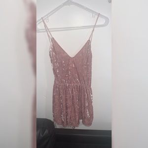 Pink velvet romper